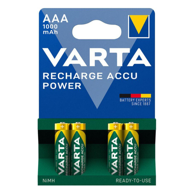Pilha Varta Recarregável 4xAAA 1000mAh