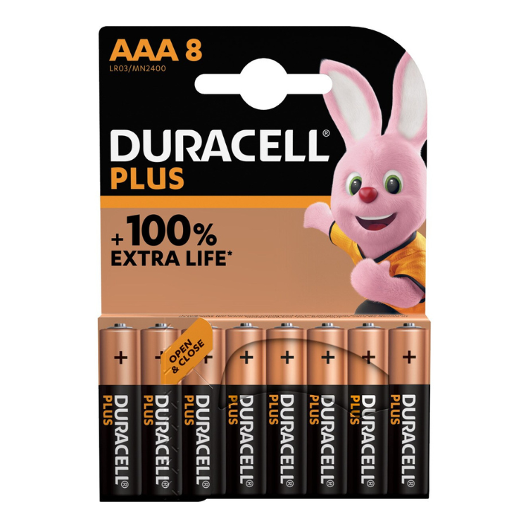 Pilhas Duracell Plus 8xAAA LR6 1,5V