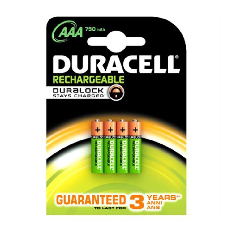 Pilhas Duracell Recarregáveis 4xAAA 750mAh