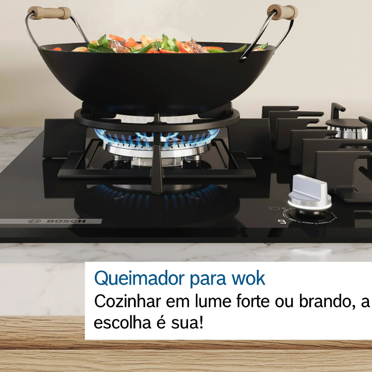 Placa de Gás Bosch Serie 6 PCC6A5I90 3 Zonas 60cm