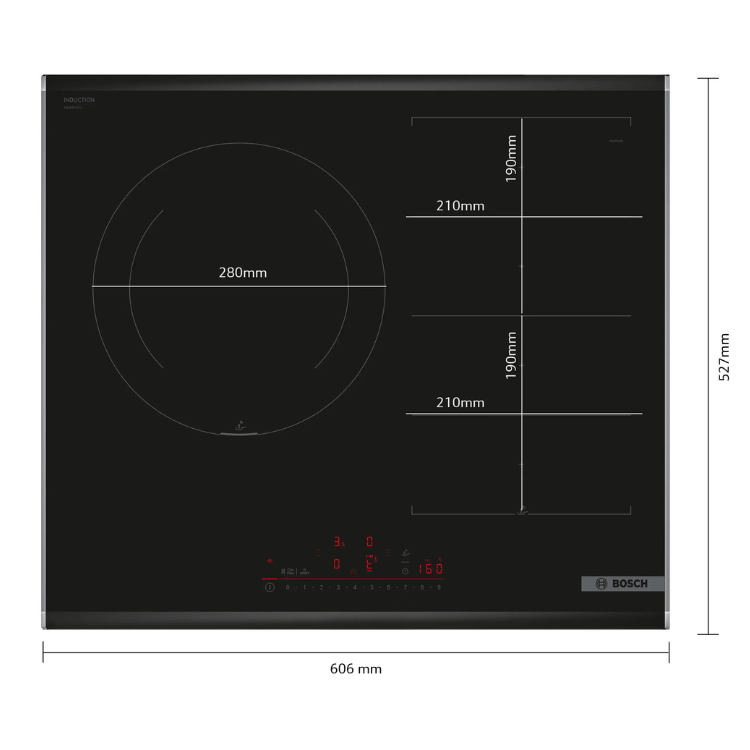 Bosch Serie 6 PXJ675HC1E Induktionskochfeld 7400W 3 Kochzonen 60cm