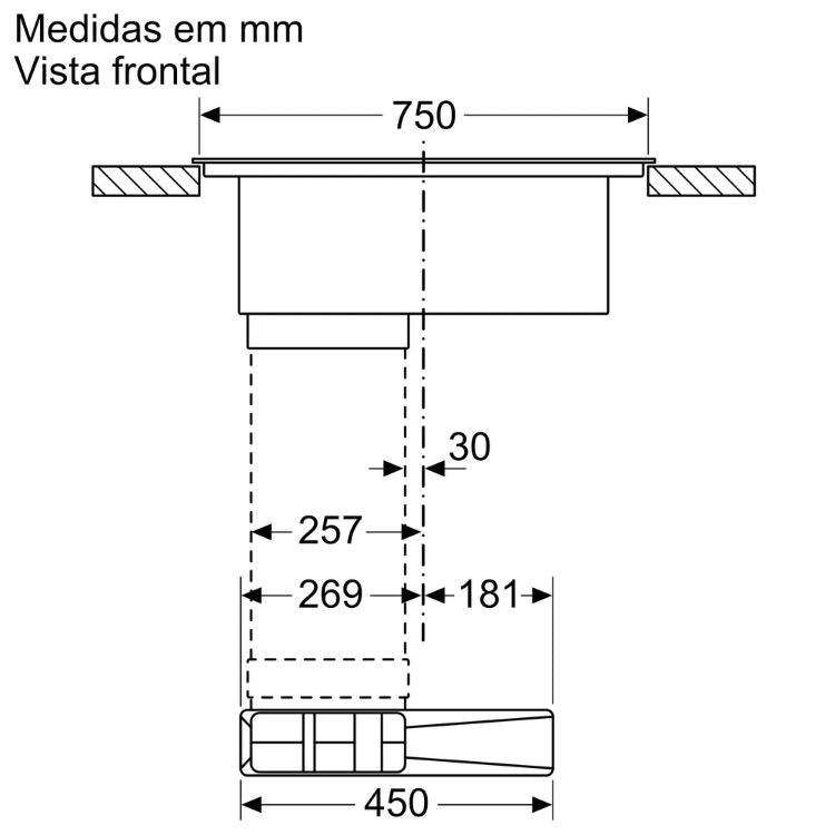 Placa de Indução c/ Exaustor Balay 3EBC983ER 7400W 4 Zonas 80cm