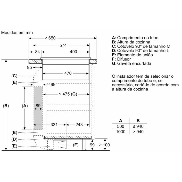 Placa de Indução c/ Exaustor Balay 3EBC983ER 7400W 4 Zonas 80cm