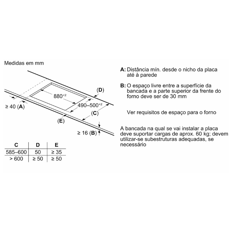Placa de Indução Bosch Serie 6 PIV931HC1E 11100W 5 Zonas 90cm