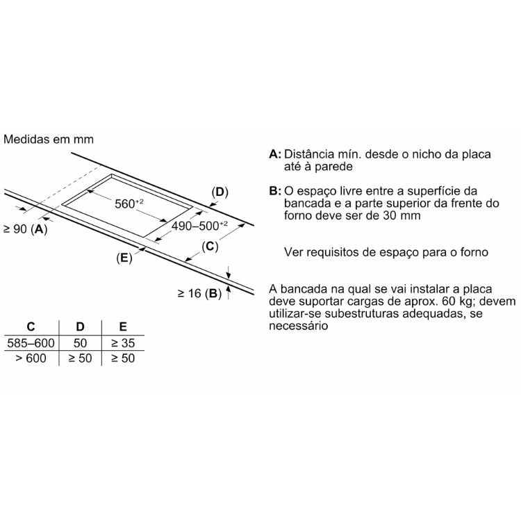 Placa de Indução Bosch Serie 6 PVS731HC1E 6900W 4 Zonas 70cm
