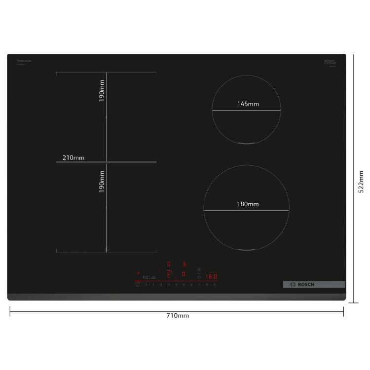 Placa de Indução Bosch Serie 6 PVS731HC1E 6900W 4 Zonas 70cm