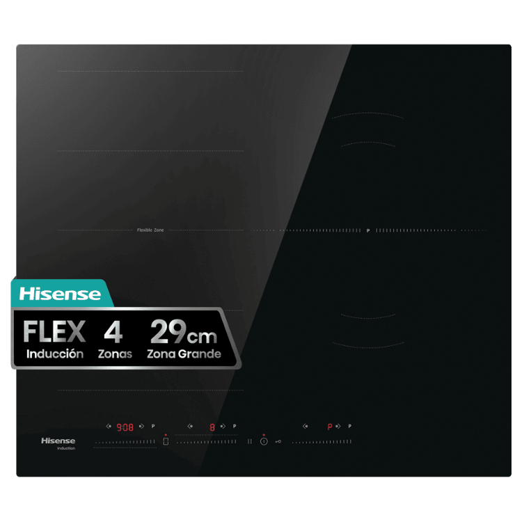 Placa de Indução Hisense HI6352BSCE 7400W 4 Zonas 60cm