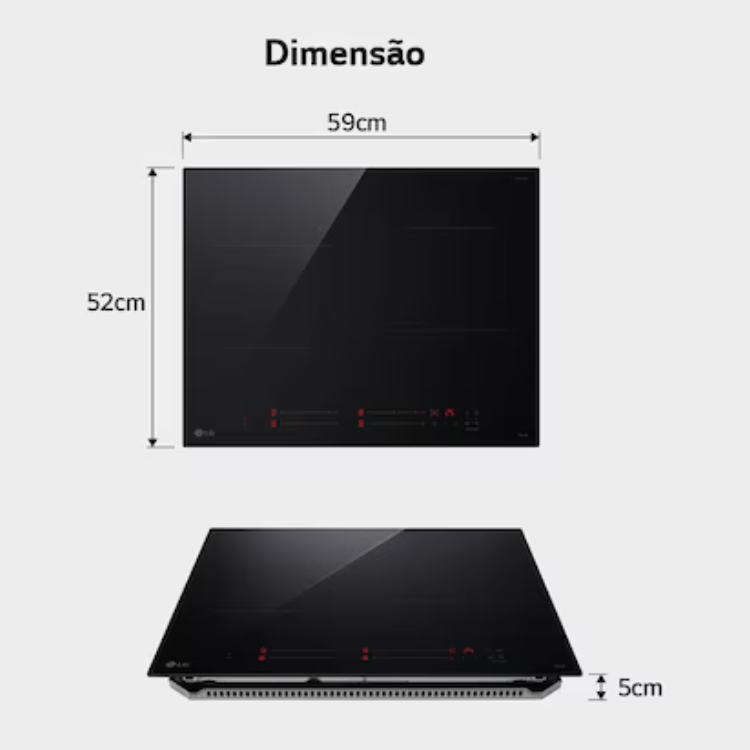 Placa de Indução LG CI5Z2420BN 7400W 3 Zonas 59cm