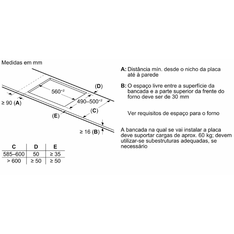 Placa de Indução Bosch Serie 6 PID775HC1E 7400W 3 Zonas 70cm