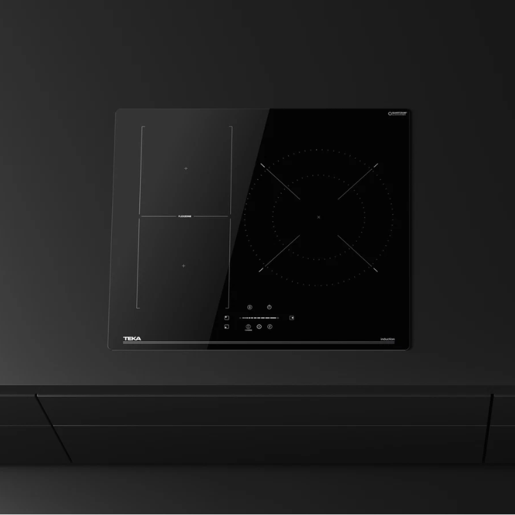 Black Teka induction hob, 3 zones, 60cm, IZC64010MSSBK model.