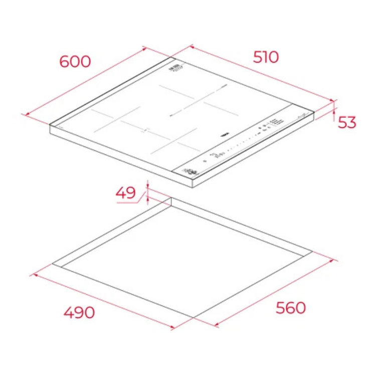 Placa de Indução Teka Van Gogh IBF63 7200W 4 Zonas 60cm