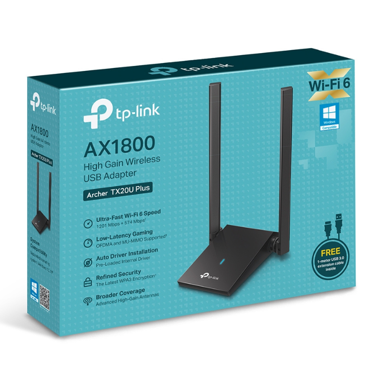 TP-Link Archer TX20U Dual-Band 1201 Mbit/s Wifi-Netzwerkkarte Schwarz