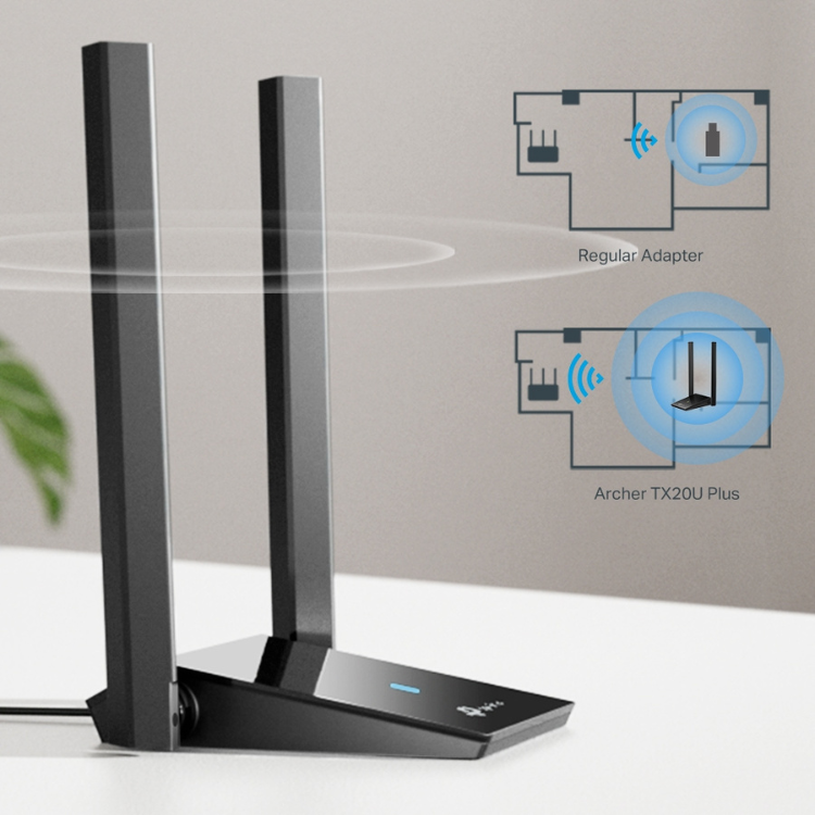 Placa de rede TP-Link Archer TX20U Dual-Band 1201 Mbps Wifi Preto