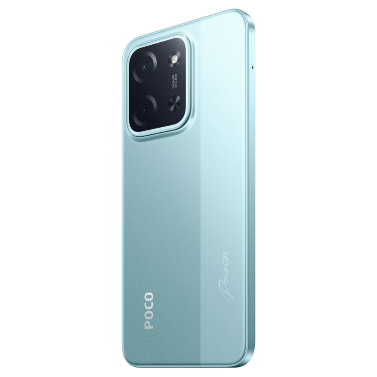 Smartphone POCO C85 verde, com câmara tripla e 8GB/256GB.