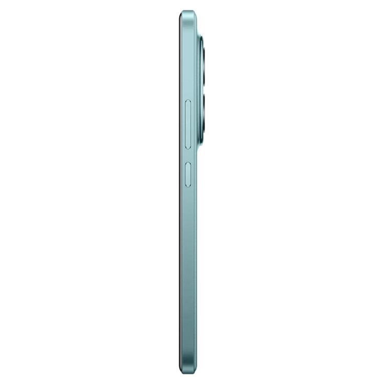 Poco M8 Pro 5G, verde, lado direito com câmeras e botões.