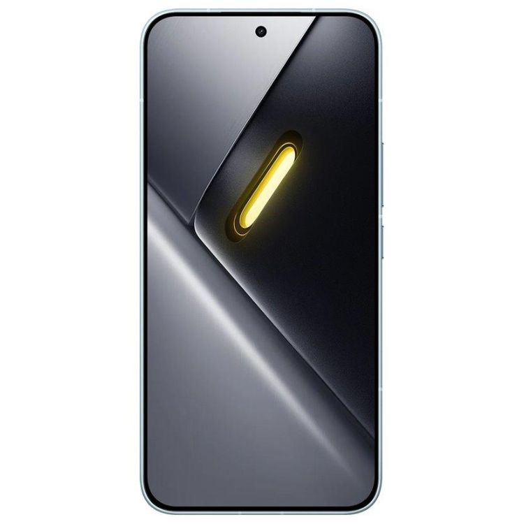 Smartphone Poco X8 Pro Max 5G, 12GB/256GB, Dual Sim, cor azul, ecrã ligado com luz amarela.