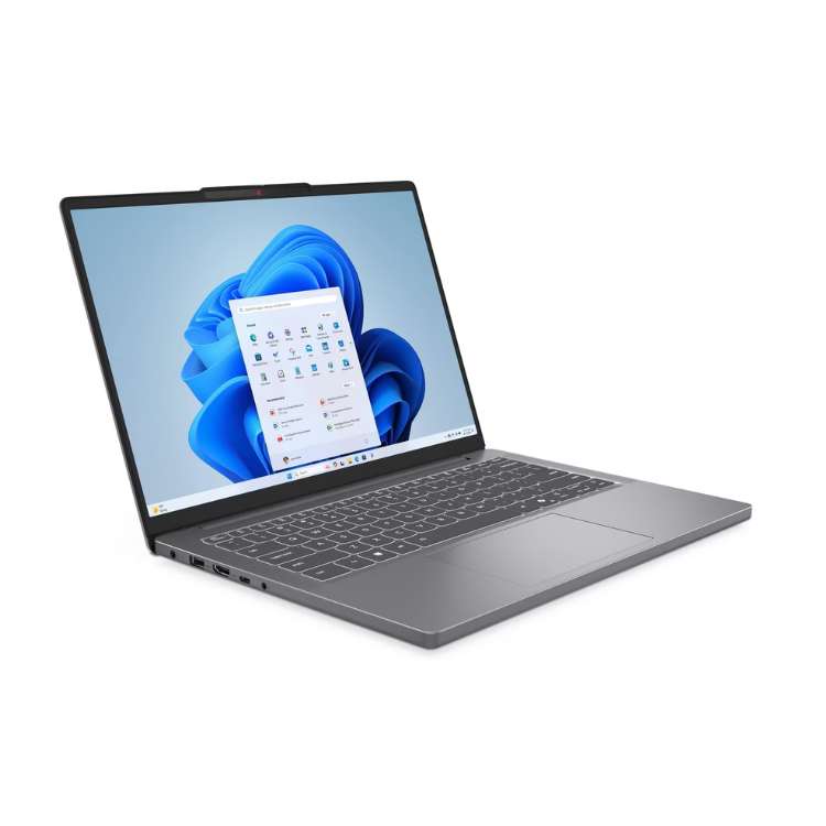 Lenovo IdeaPad Slim 3 laptop, 14" screen, grey, Windows desktop on display.