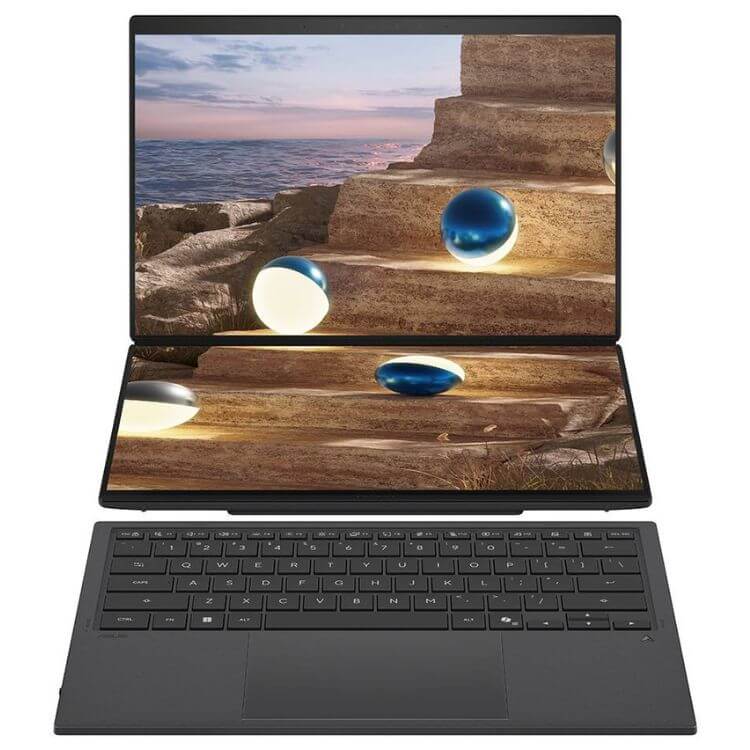 Portátil ASUS Zenbook Duo UX8407AA 14" Ultra 9-386H 32GB/1TB Windows 11 Pro Cinzento - Oferta Sleeve + Caneta Stylus