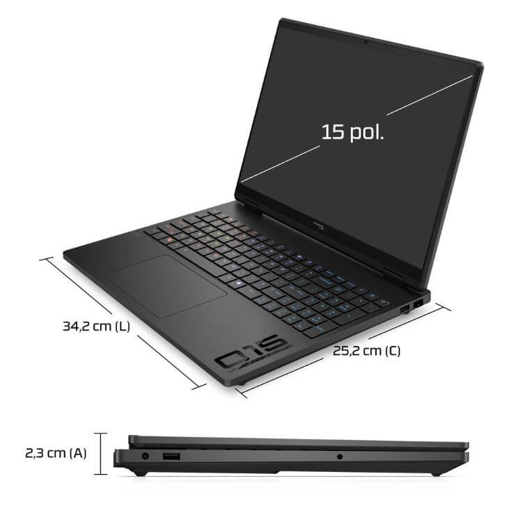 Portátil HP HyperX OMEN 15-ga0000npx 15.3" Ryzen 5 24GB/1TB RTX5060 Preto s/ Sistema Operativo