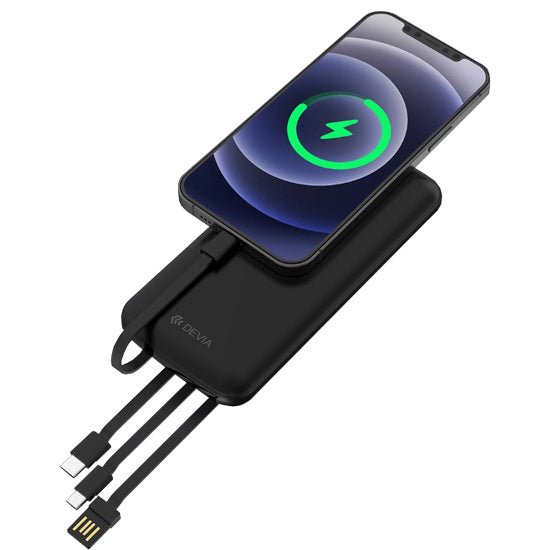 PowerBank Devia Kintone V2 4 Cabos 10000mAh Preto