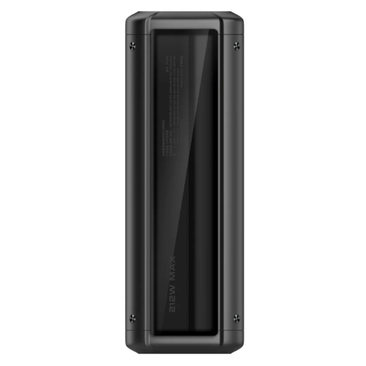 Powerbank Xiaomi 25000mAh 212W preto retangular com detalhes em relevo.