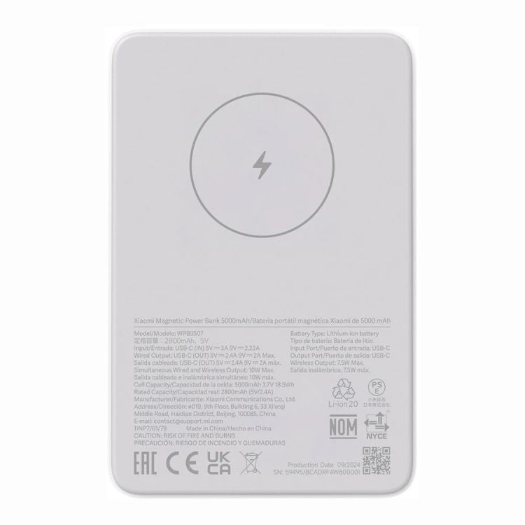Powerbank Xiaomi Magnetic 5000mAh c/ MagSafe
