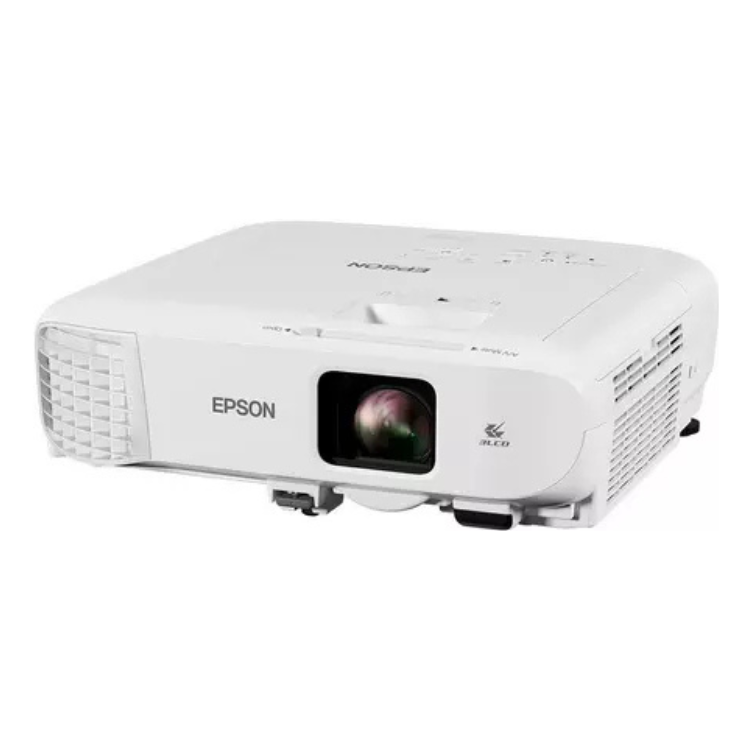 Projetor Epson EB-X49 branco 3LCD para apresentações profissionais e educativas.