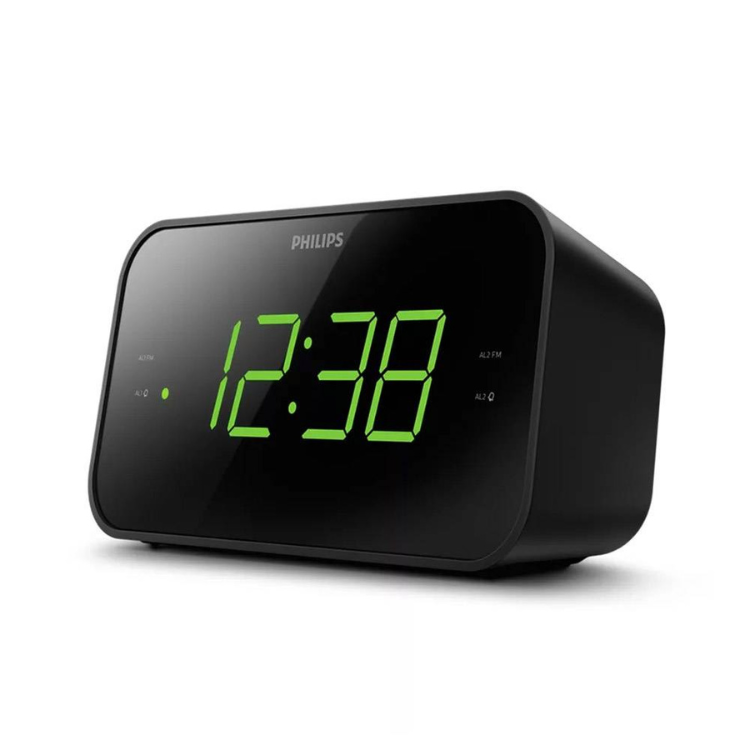 Rádio Despertador Philips TAR3306 Dual Alarm Clock FM Preto