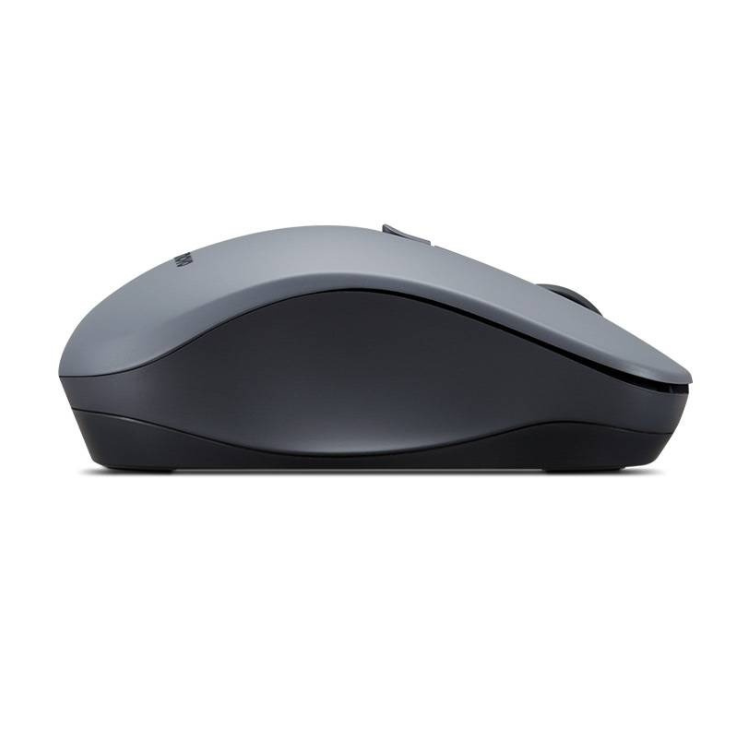 Lenovo WL310 Bluetooth mouse, gray and black, side view.