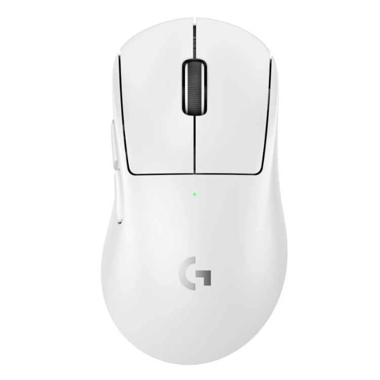 Logitech G Pro X Superlight 2 wireless gaming mouse, white, optical, 44000 DPI.