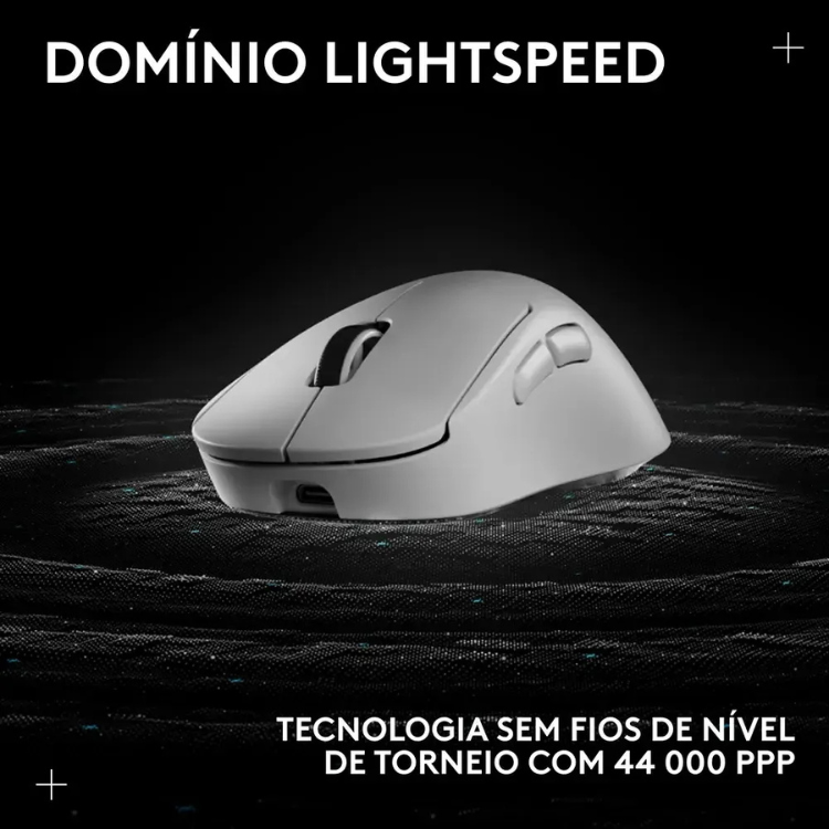 Logitech Pro X Superlight 2 wireless gaming mouse, white, 44000 DPI optical sensor.