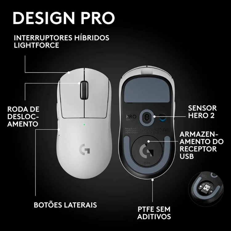 Rato Gaming Logitech G Superlight 2 SE Wireless 44000DPI Branco
