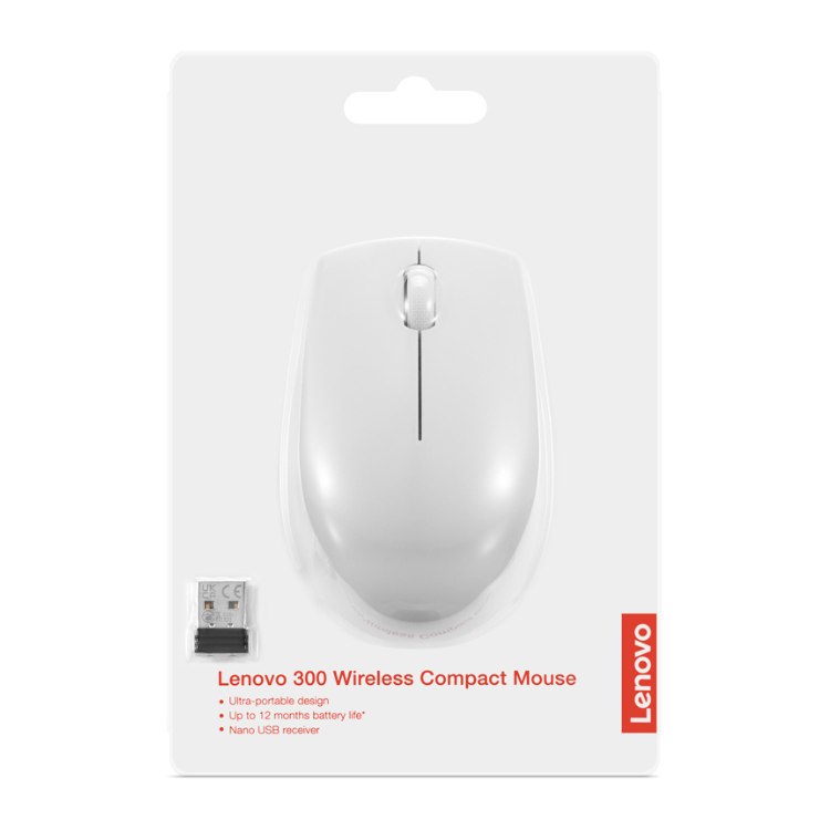 Rato Lenovo 300 Compact Wireless Branco