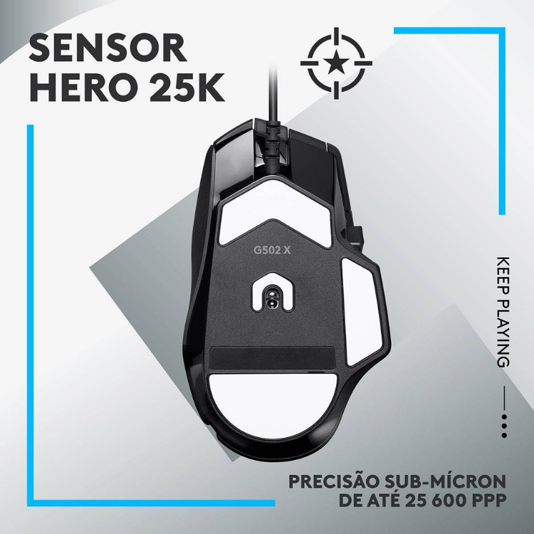 Rato Óptico Logitech G502 X Hero Gaming Preto