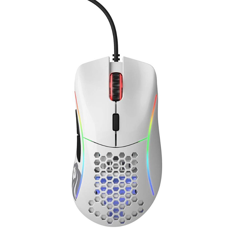 Rato Óptico Glorious PC Gaming Race Model D Glossy 12000DPI Branco