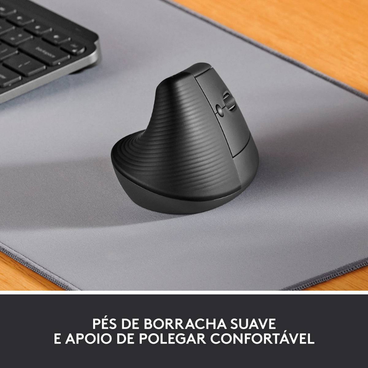 Rato Óptico Logitech Lift Vertical Direita Preto