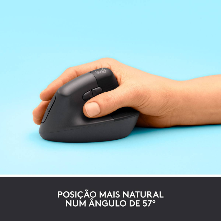 Rato Óptico Logitech Lift Vertical Direita Preto