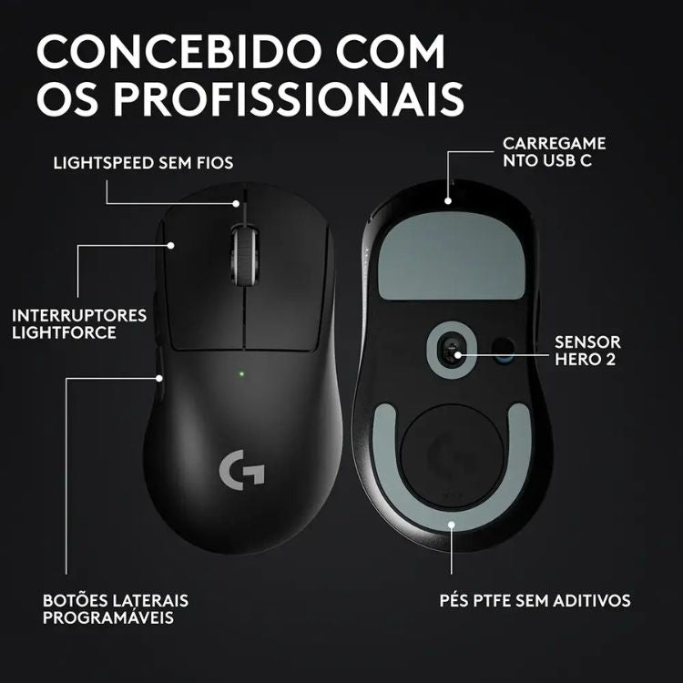 Rato Óptico Logitech Pro X Superlight 2 Dex Wireless 44000DPI Preto