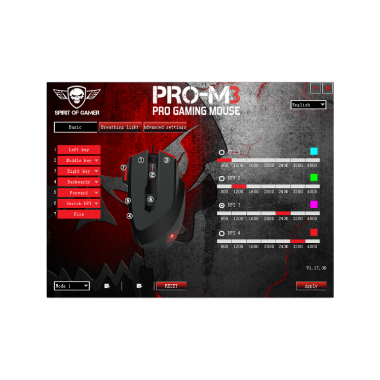 Rato Spirit Of Gamer Pro-M3 RGB 7200DPI + Tapete
