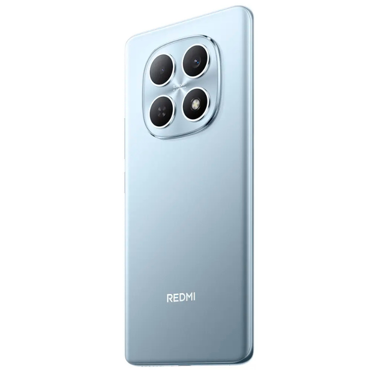 Smartphone Xiaomi Redmi Note 15, azul, 4 câmeras traseiras, logotipo Redmi na parte inferior.