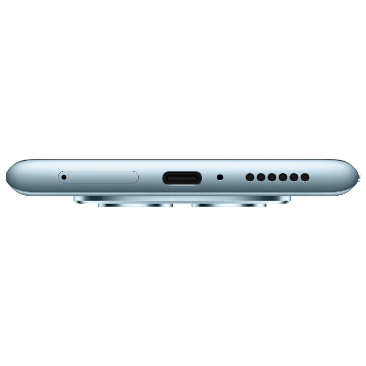 Xiaomi Redmi Note 15, smartphone azul, vista lateral, com várias aberturas para microfone, USB e altifalantes.