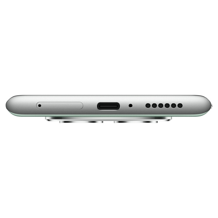 Smartphone Xiaomi Redmi Note 15 verde, lado direito com várias entradas e furos para microfone e altifalantes.