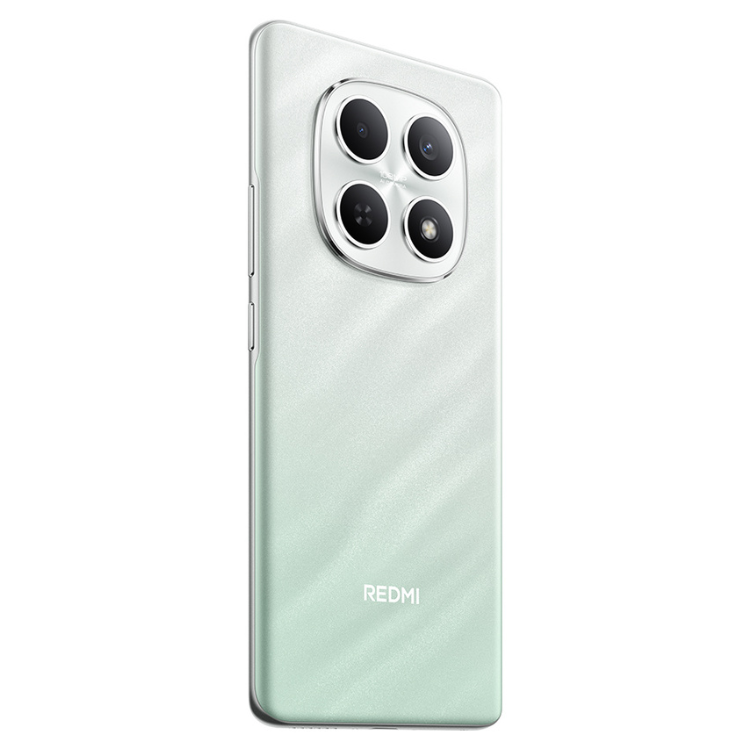 Smartphone Xiaomi Redmi Note 15 verde, com quatro câmeras e logotipo Redmi na parte de trás.