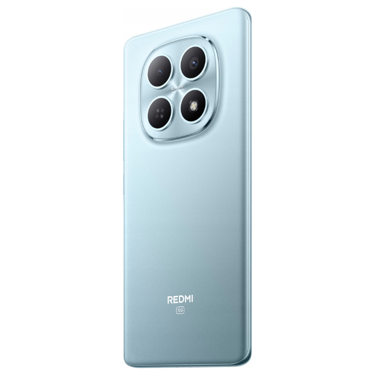 Smartphone Xiaomi Redmi Note 15 5G azul, com quatro câmeras na parte superior esquerda e logotipo Redmi na parte inferior.