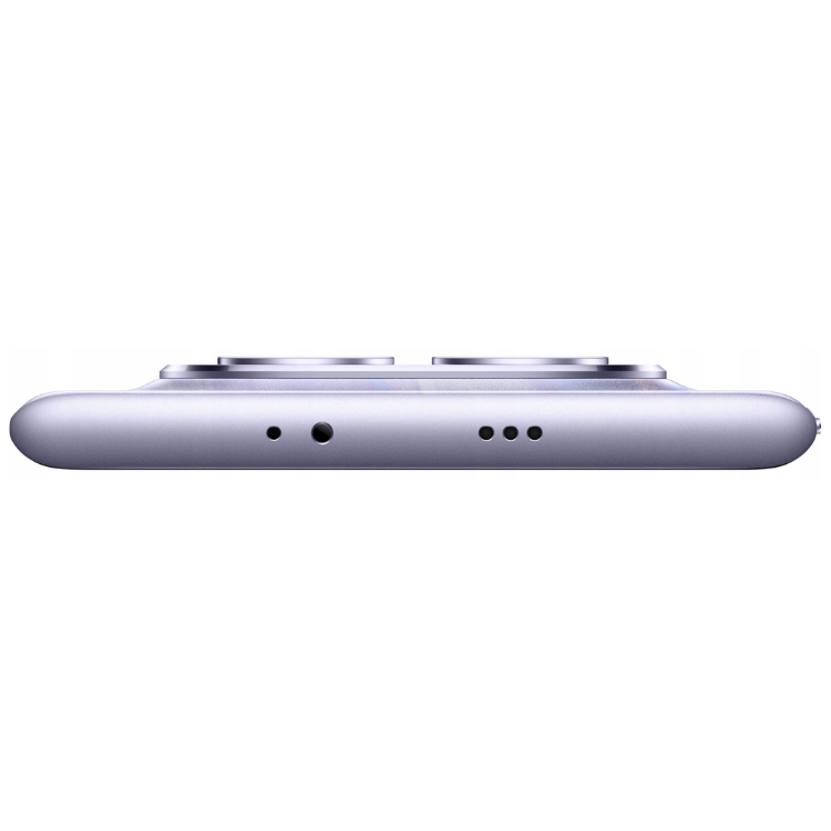 Xiaomi Redmi Note 15 5G Roxo, vista lateral de um smartphone com detalhes das entradas.