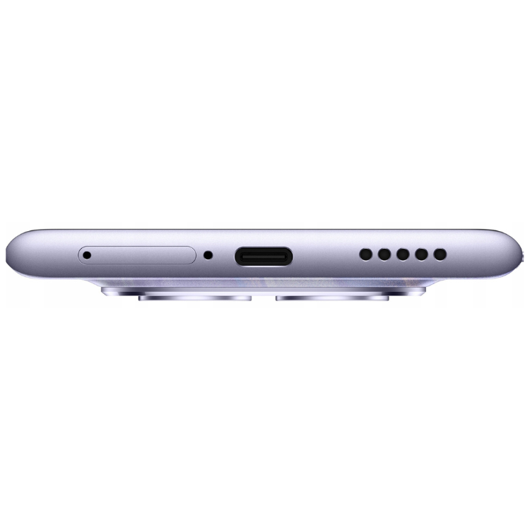Xiaomi Redmi Note 15 5G Roxo, vista lateral, com detalhes de entradas e saídas.