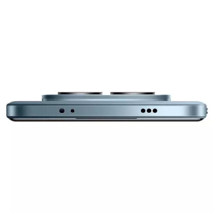 Smartphone Xiaomi Redmi Note 15 Pro azul, vista lateral, com câmeras e aberturas para microfone e altifalante.