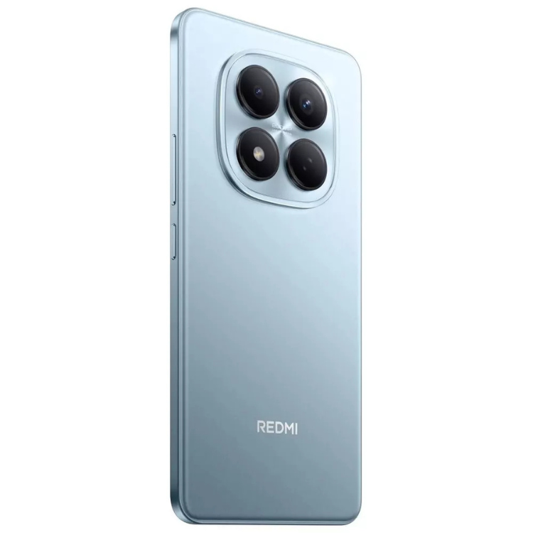 Smartphone Xiaomi Redmi Note 15 Pro azul, 4 câmeras traseiras e logotipo Redmi na parte inferior.