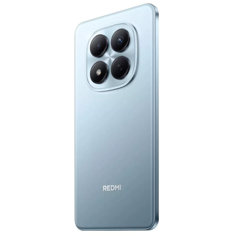 Smartphone Xiaomi Redmi Note 15 Pro azul, 4 câmeras traseiras e logotipo Redmi na parte inferior.