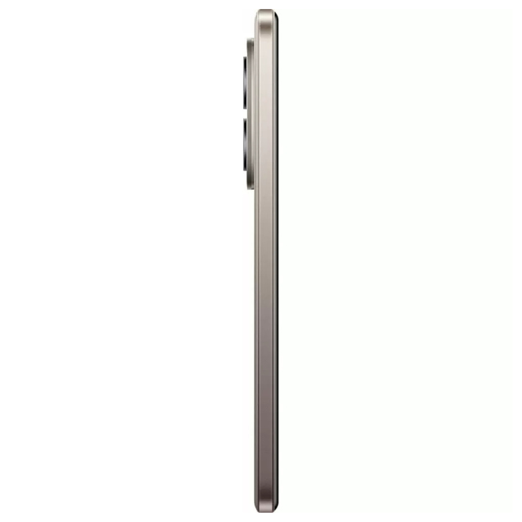 Smartphone Xiaomi Redmi Note 15 Pro cor Titânio, lado direito com câmeras e ecrã.